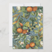 Carte Aquarelle botanique moderne mariage orange agrumes (Dos)