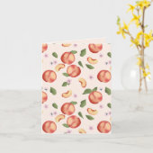 Carte Aquarelle botanique Pêches et fleurs (Fleur jaune)