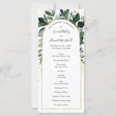 Carte Aquarelle Botanique Vert et arche moderne Programm (Devant)