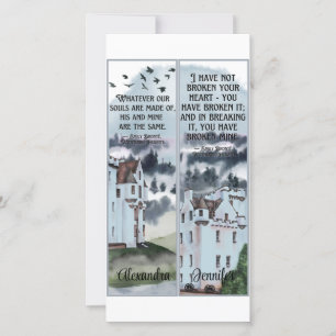 Carte Aquarelle Bronte Wuthering Heights Livre Signets