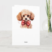 Carte Aquarelle caniche Chien chiot Nom de l'anniversair (Dos)