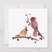 Carte Aquarelle Cardinal Pair (Devant)