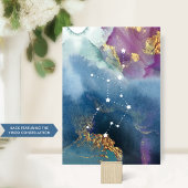 Carte aquarelle céleste numéro de table Vierge