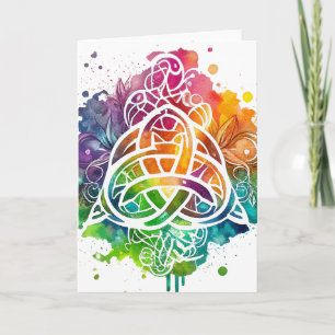 Carte Aquarelle Celtique Grunge colorée Design