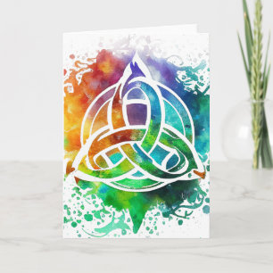 Carte Aquarelle Celtique Grunge colorée Design