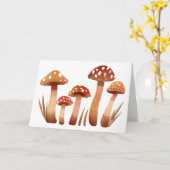 Carte Aquarelle Champignons de la forêt sauvage dans l'h (Fleur jaune)