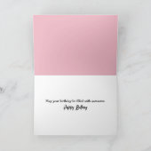 Carte Aquarelle Chat et Vélo rose Anniversaire (Intérieur)