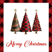 Carte aquarelle chic arbre de Noël léopard doré