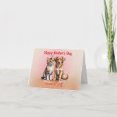 Carte Aquarelle Chien & Chat Mignon (Devant)