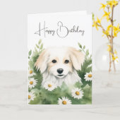 Carte Aquarelle Chien dans les marais (Fleur jaune)