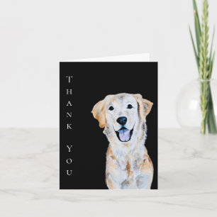Carte Aquarelle Chien Retriever Dore Merci