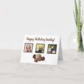 Carte Aquarelle Chocolat 3 photo Collage Anniversaire (Devant)