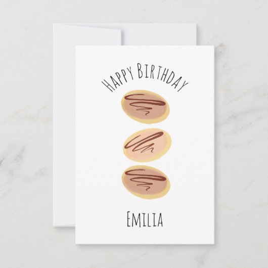 Carte Aquarelle Chocolat Cookies Anniversaire (Devant)