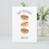 Carte Aquarelle Chocolat Cookies Anniversaire (Debout devant)