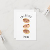 Carte Aquarelle Chocolat Cookies Anniversaire (Devant/Arrière en situation)