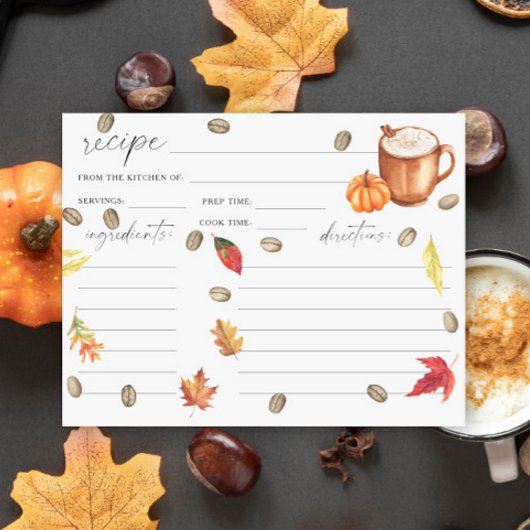 Carte Aquarelle citrouille café nuptiale recette de douc