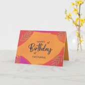 Carte Aquarelle Citrus Chic Joyeux Anniversaire Nom pers (Fleur jaune)