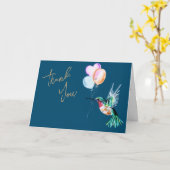 Carte Aquarelle Colibri et Merci de ballons (Fleur jaune)