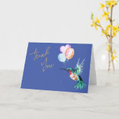 Carte Aquarelle Colibri et Merci de ballons (Fleur jaune)
