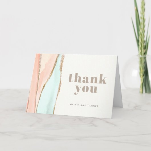 Carte Aquarelle côtière artistique Merci Abstrait (Devant)