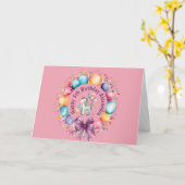 Carte Aquarelle couleur mignonne Unicorn Anniversaire (Fleur jaune)