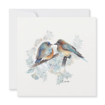 Aquarelle Couple Bluebird Avec Floral