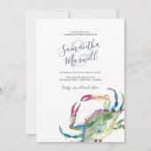 Carte Aquarelle Crabe Côtier Couples Douche (Devant)