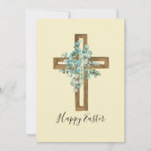Carte Aquarelle Croix de Pâques et Eucalyptus (Devant)
