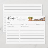 Carte Aquarelle Cuisine étagère Pots Ustensiles Recette (Devant / Derrière)