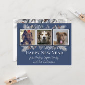 Carte Aquarelle customisée Hiver Thème Pet Photo (Devant/Arrière en situation)