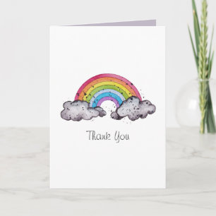 Carte Aquarelle Cute Arc-En-Ciel Et Nuages