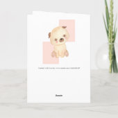 Carte Aquarelle Cute Chiot Personnalisé Nom 1er Annivers (Dos)