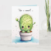Carte Aquarelle Cute Poted Succulent (Devant)