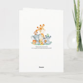 Carte Aquarelle Cute Safari Jungle Merci (Dos)