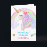 Carte Aquarelle Cute Unicorn Personnalisée Fille Anniver<br><div class="desc">Aquarelle Cute Unicorn Personnalisée Fille Anniversaire</div>