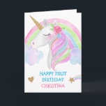 Carte Aquarelle Cute Unicorn Personnalisée Fille Anniver<br><div class="desc">Aquarelle Cute Unicorn Personnalisée Fille Anniversaire</div>