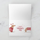 Carte Aquarelle Dachshund Chien Saint Valentin Sweater (Intérieur)