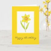 Carte Aquarelle Daffodique 2 (Fleur jaune)
