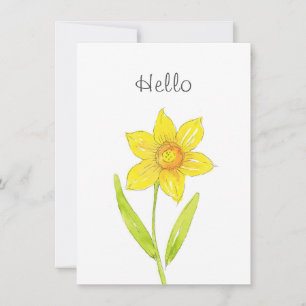 Carte Aquarelle Daffodique Fleur 2