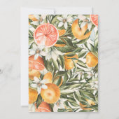 Carte Aquarelle d'agrumes d'orange mariage moderne botan (Dos)