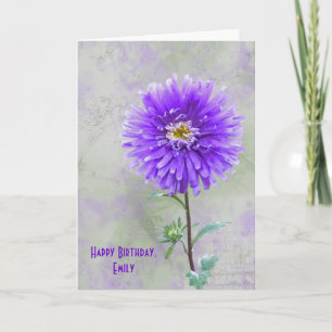 Carte Aquarelle Dahlia