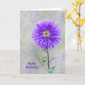 Carte Aquarelle Dahlia (Fleur jaune)