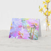 Carte Aquarelle Dahlia Fleurs Joyeux anniversaire (Fleur jaune)