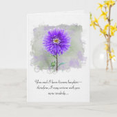 Carte Aquarelle Dahlia Sympathie (Fleur jaune)