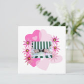 Carte Aquarelle Daisies Coeurs roses Photo Twins (Debout devant)