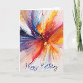 Carte Aquarelle d'anniversaire Abstraite (Devant)