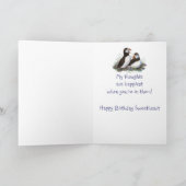 Carte Aquarelle d'anniversaire de Sweethetheday Puffin C (Intérieur)