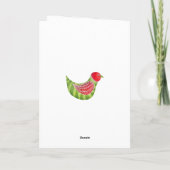 Carte Aquarelle d'art populaire Noël floral (Dos)