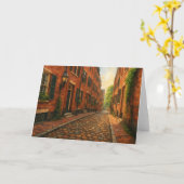 Carte aquarelle de Beacon Hill à Boston (Fleur jaune)