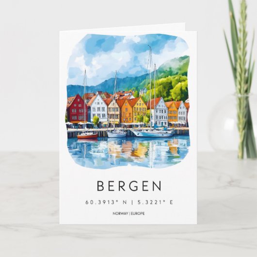 Carte Aquarelle de Bergen 1 (Devant)